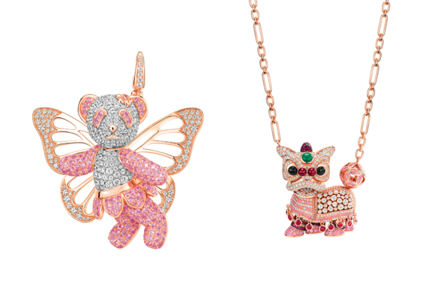 좌: 판다 형상의 보보(Bo Bo) 컬렉션  우:중국 사자춤을 그려낸 시시(Xi Xi) 컬렉션